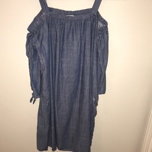 Denim off the shoulder dress